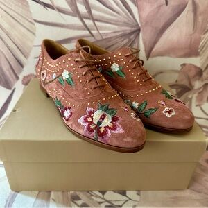 Sézane Louis Derbies - Blush Embroidery - FR 40 / US 9 (NWT)